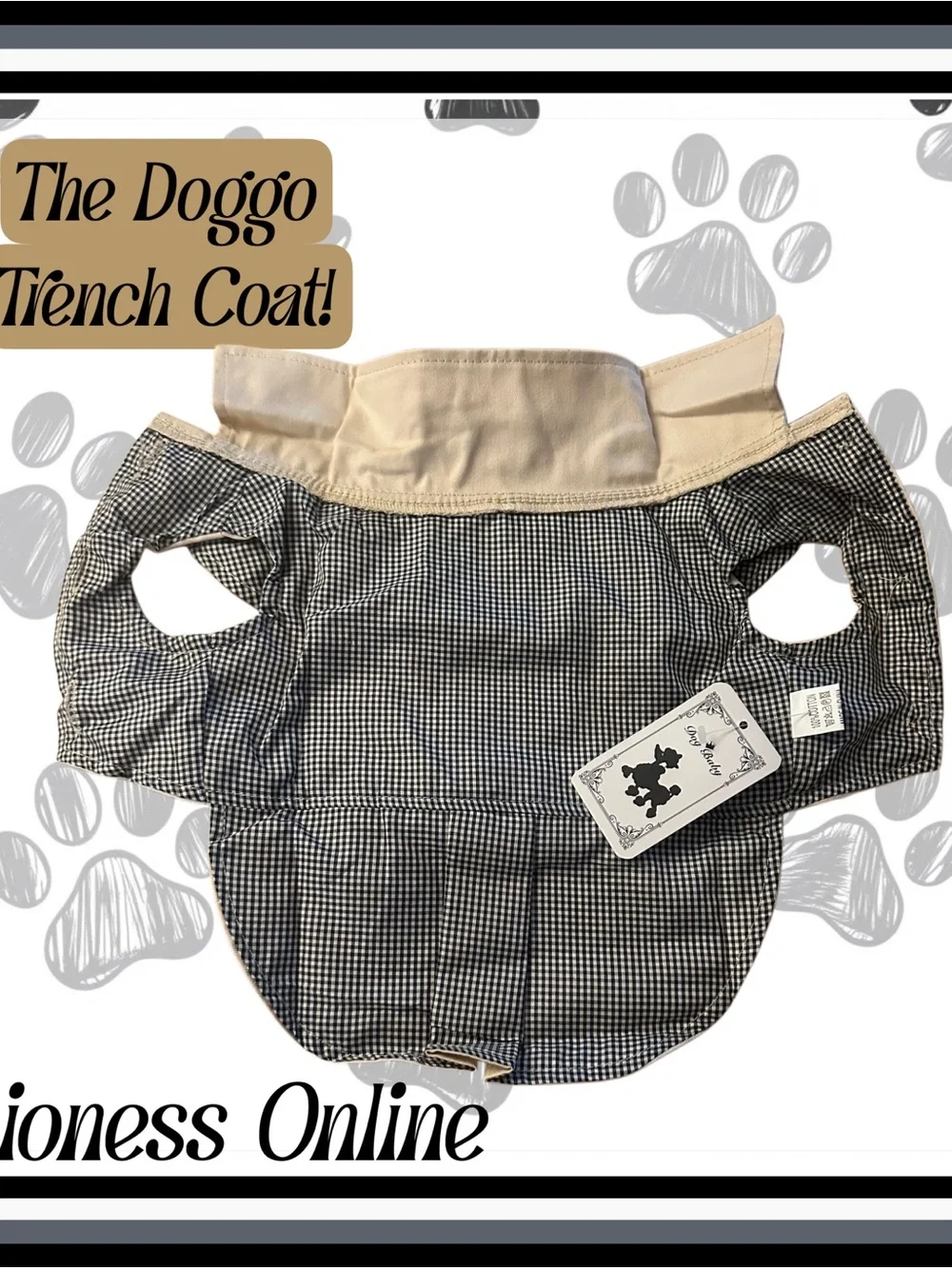 Beige Dog Trench Coat - Stylish Pet Raincoat S/M